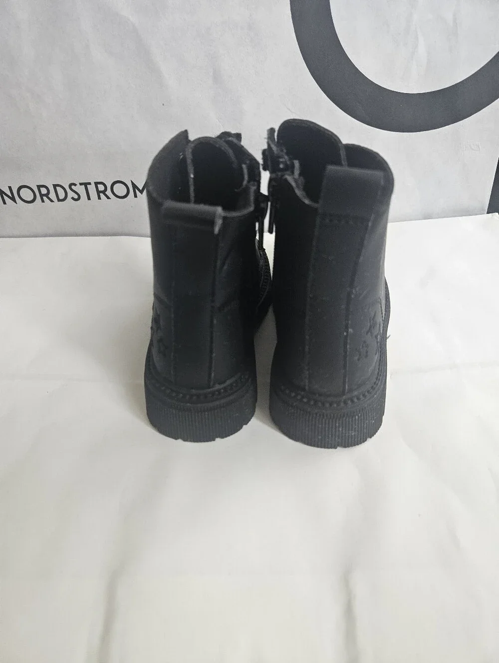 Toddler Girls Combat Boot With Star Design Embroidery